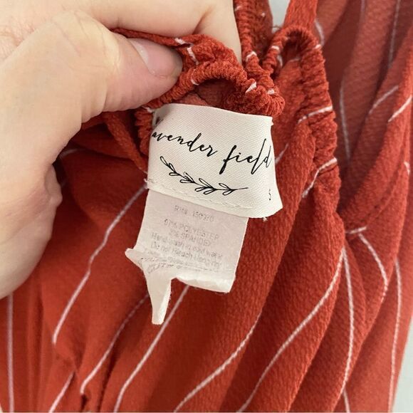 Lavender Field Women’s Striped Banana Strap Tie Front Jumpsuit - Picture 4 of 4